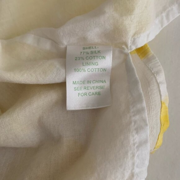 Lilly Pulitzer Yellow White Polka Dot Silk Cotton Top Ruffle Sleeves Size 4 - Picture 8 of 9
